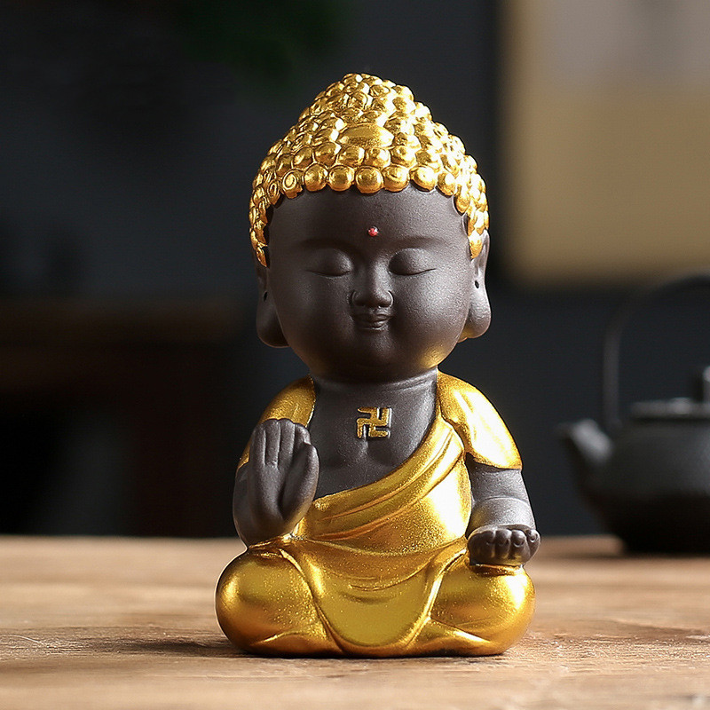 New Zisha Small Tathagata Buddha Statue Zen Car Ornament - Image 2