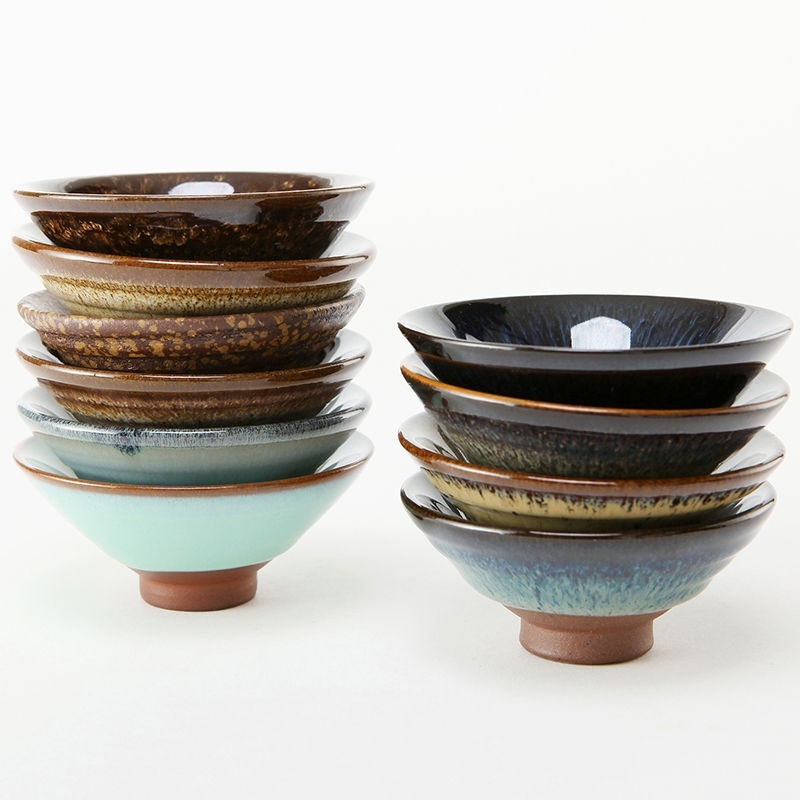 Zisha Ceramic Masters Tenmoku Glazed Kiln Change Gongfu Teacup - Image 2