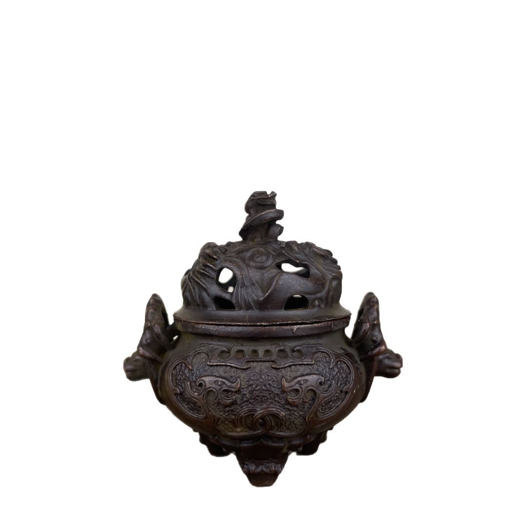 Vintage Brass Incense Burner Desktop Ornament Sandalwood Censer - Image 7