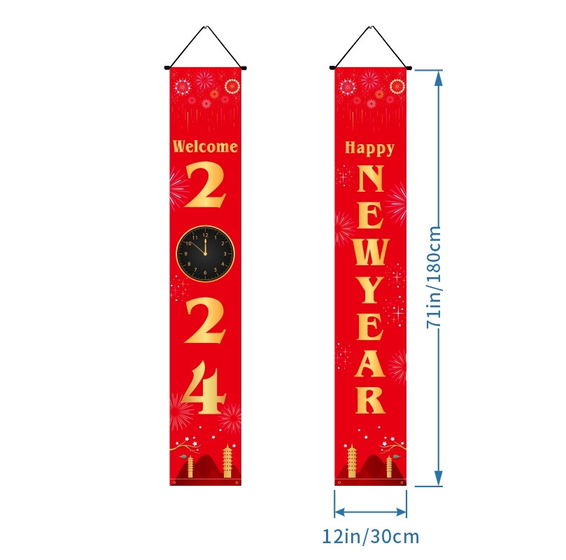 New Year Decoration Party Door Curtain Black Gold New Year Photo Couplet - Image 6