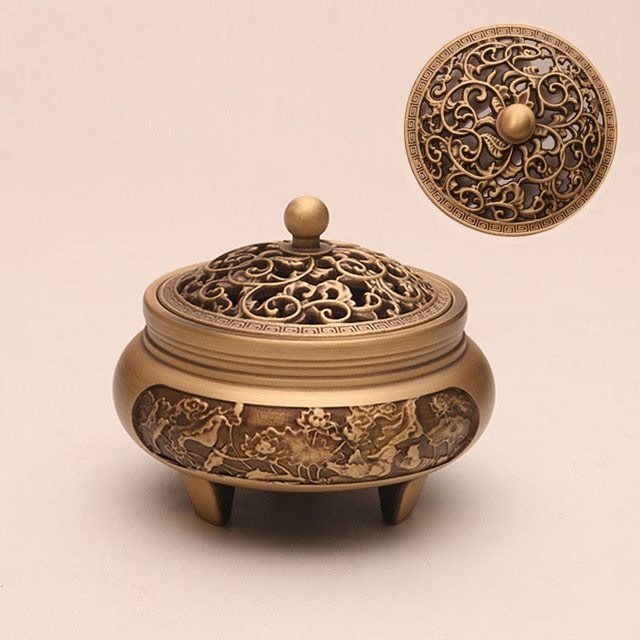 Copper Pujiang Antique Copper Incense Burner Pure Copper Incense Burner Household Zen Xuande Incense Sandalwood Incense Burner Custom Carved - Image 6