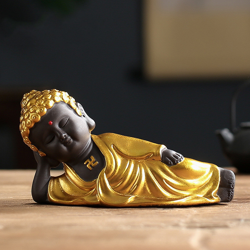 New Zisha Small Tathagata Buddha Statue Zen Car Ornament - Image 3