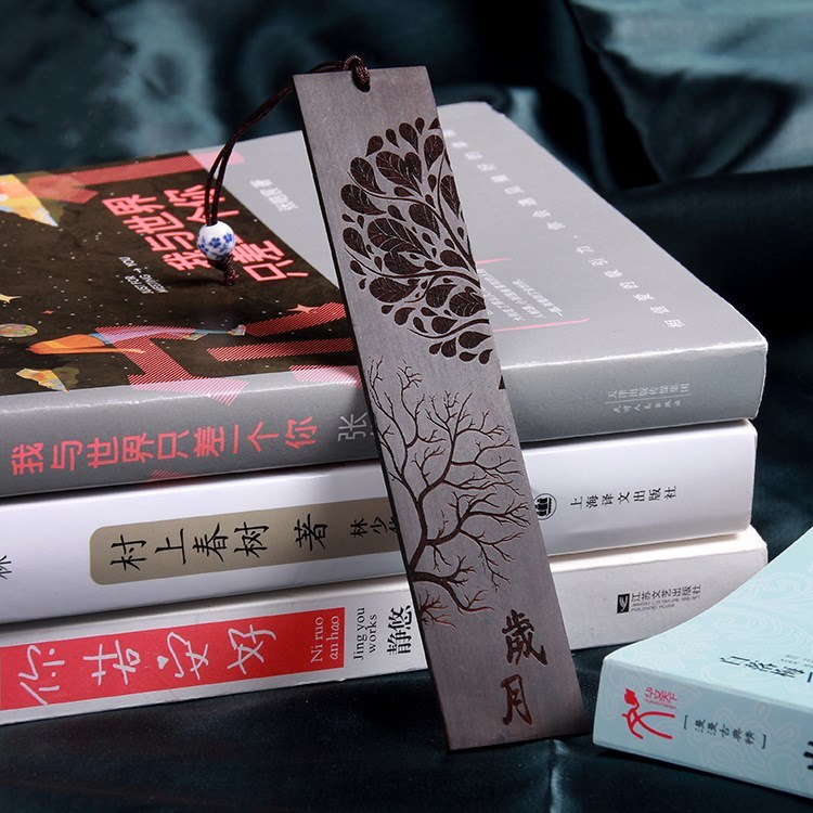 Chinese style wooden vintage black rosewood bookmark - Image 2