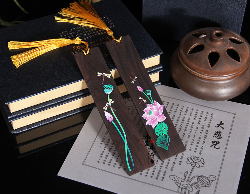 Painted Lotus Bookmark Set Chinese Style Crafts - Image 4