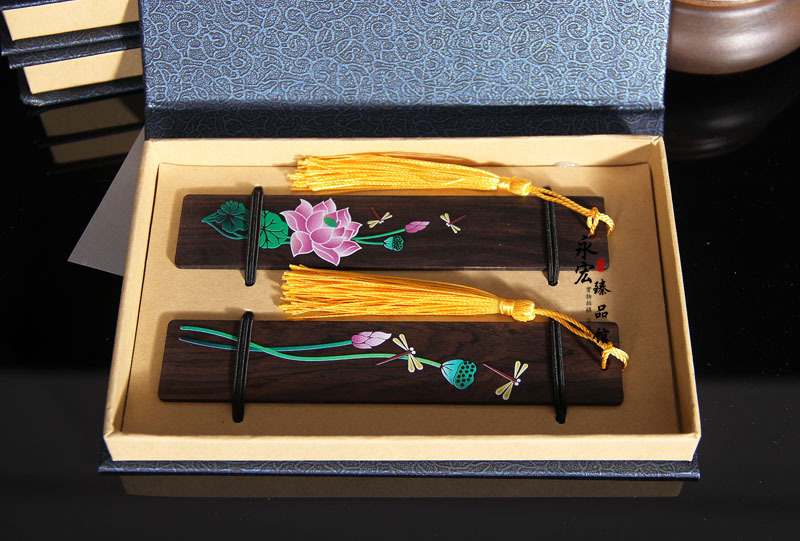 Painted Lotus Bookmark Set Chinese Style Crafts - Image 3