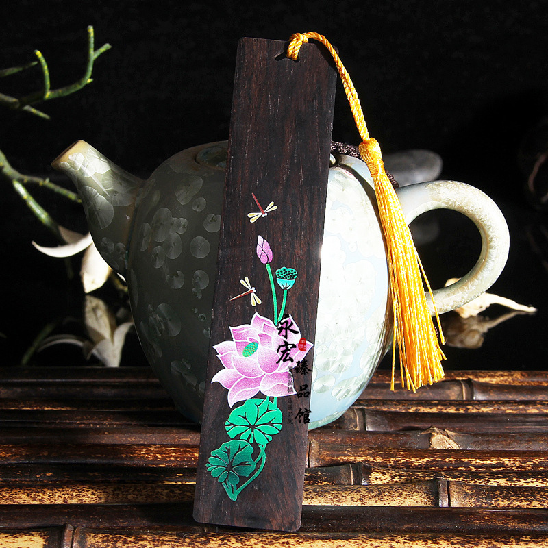 Painted Lotus Bookmark Set Chinese Style Crafts - Image 5