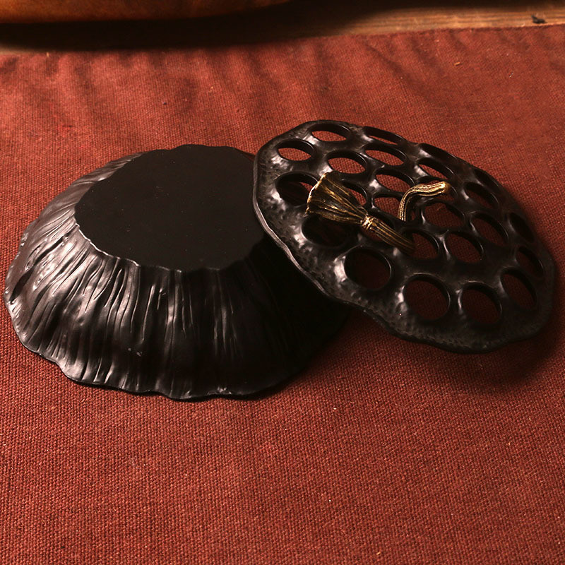 Antique Pure Copper Lotus And Sandalwood Zen Agarwood Incense Burner - Image 3