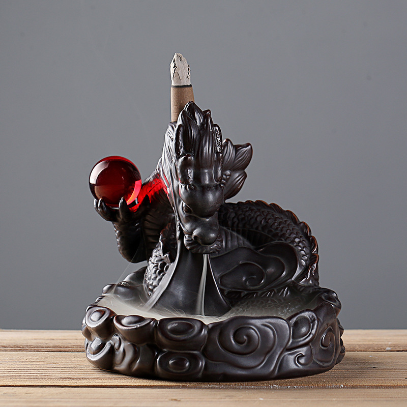 Ceramic Carp And Dragon Buddhist Supplies Incense Burner - Image 4