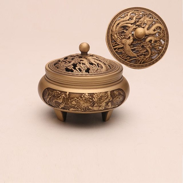 Copper Pujiang Antique Copper Incense Burner Pure Copper Incense Burner Household Zen Xuande Incense Sandalwood Incense Burner Custom Carved - Image 10