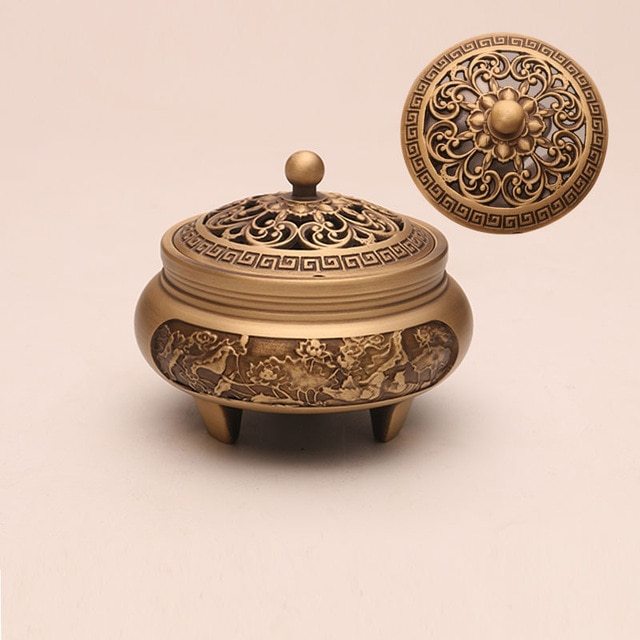 Copper Pujiang Antique Copper Incense Burner Pure Copper Incense Burner Household Zen Xuande Incense Sandalwood Incense Burner Custom Carved - Image 7