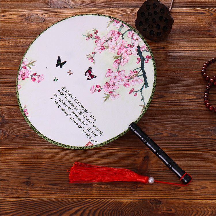 Round Classical Double Sided Womens Circular Dance For Court Attire Hanfu Fan, Advertising Fan - Image 10