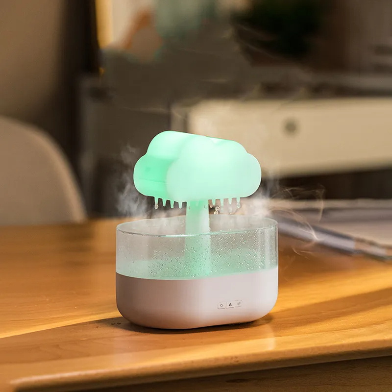 Rain Cloud Night Light Humidifier With Raining Water Drop Sound And 7 Color Led Light Essential Oil Diffuser Aromatherapy - Image 6