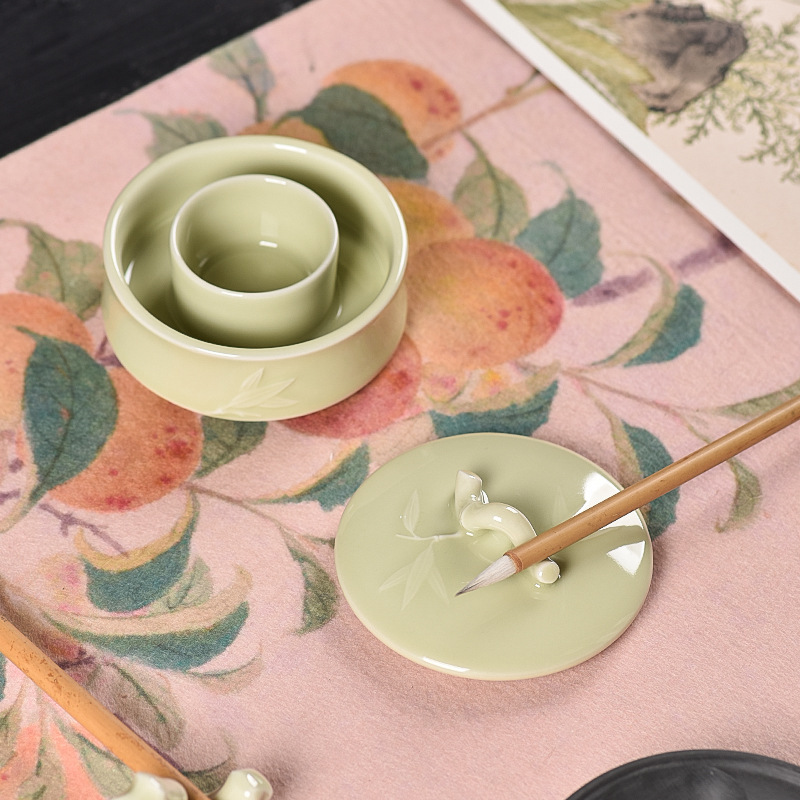 Multifunctional Calligraphy Brush Hot Pot Inkstone Ceramic - Image 3