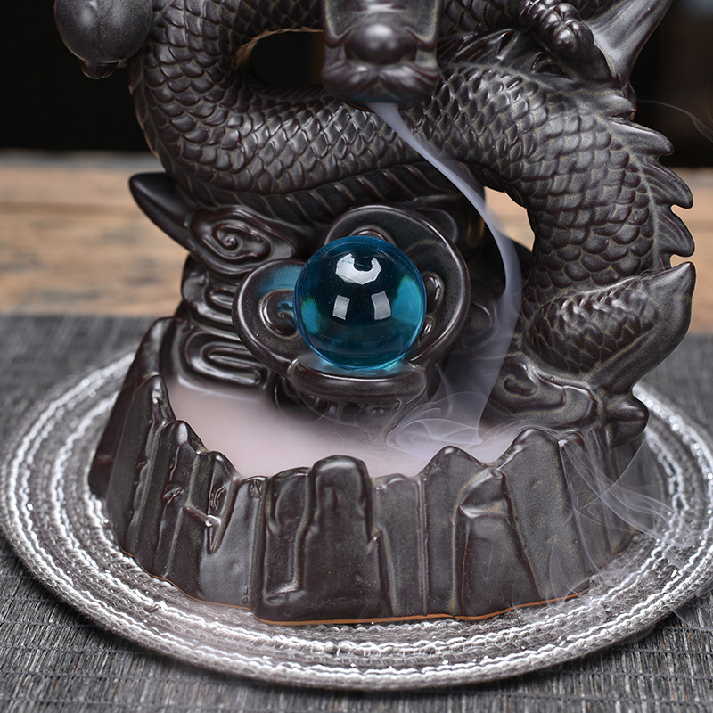 Zisha Dragon Backflow Incense Burner Tea Ceremony Zen Ornaments - Image 3