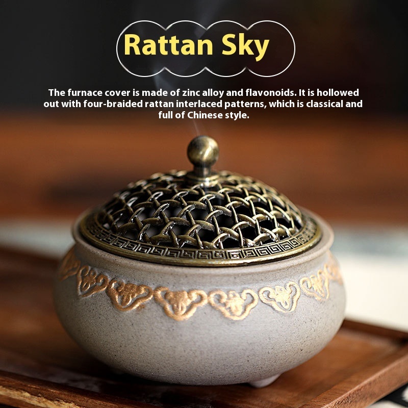 Xiangyun Frosted Ceramic Tripod Incense Burner