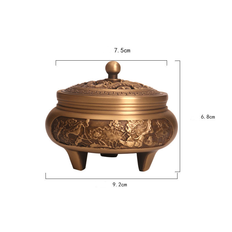 Copper Pujiang Antique Copper Incense Burner Pure Copper Incense Burner Household Zen Xuande Incense Sandalwood Incense Burner Custom Carved - Image 5