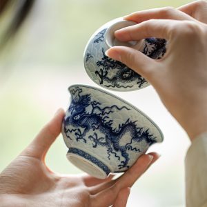 Ancient Fetal Blue And White Underglaze Dragon Pattern Tureen