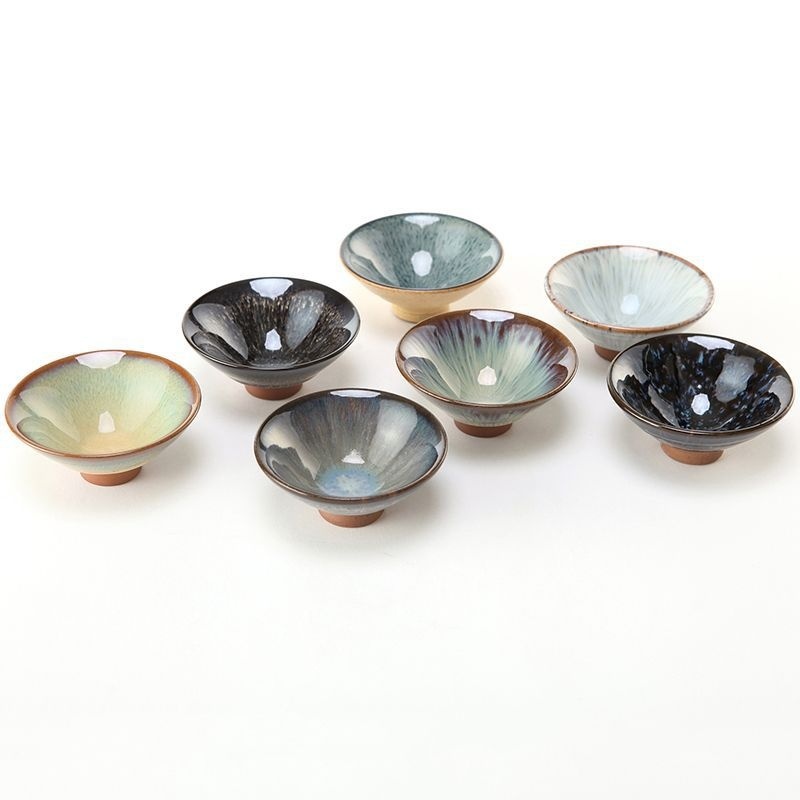 Zisha Ceramic Masters Tenmoku Glazed Kiln Change Gongfu Teacup - Image 7