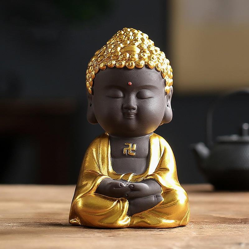 New Zisha Small Tathagata Buddha Statue Zen Car Ornament - Image 4