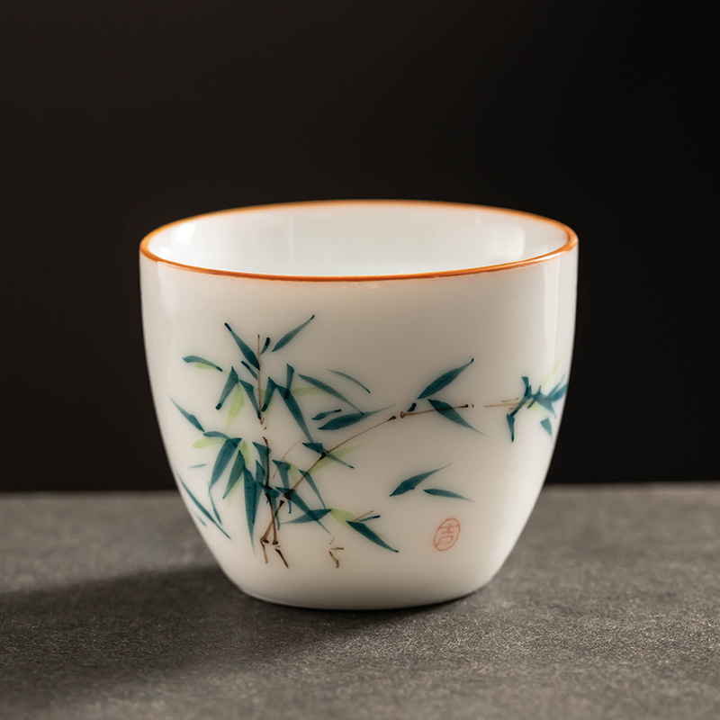 White Jade Hand Painted Tea Cup Porcelain Kung Fu Tea Set - Image 10