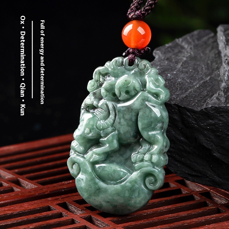 Natural A Cargo Jade Zodiac Rat Ox Tiger Rabbit Dragon Snake Horse And Sheep Monkey Chicken Dog Pig Jade Pendant Ornaments Wholesale - Image 8