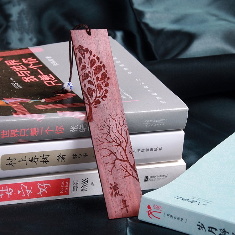 Chinese style wooden vintage black rosewood bookmark - Image 4