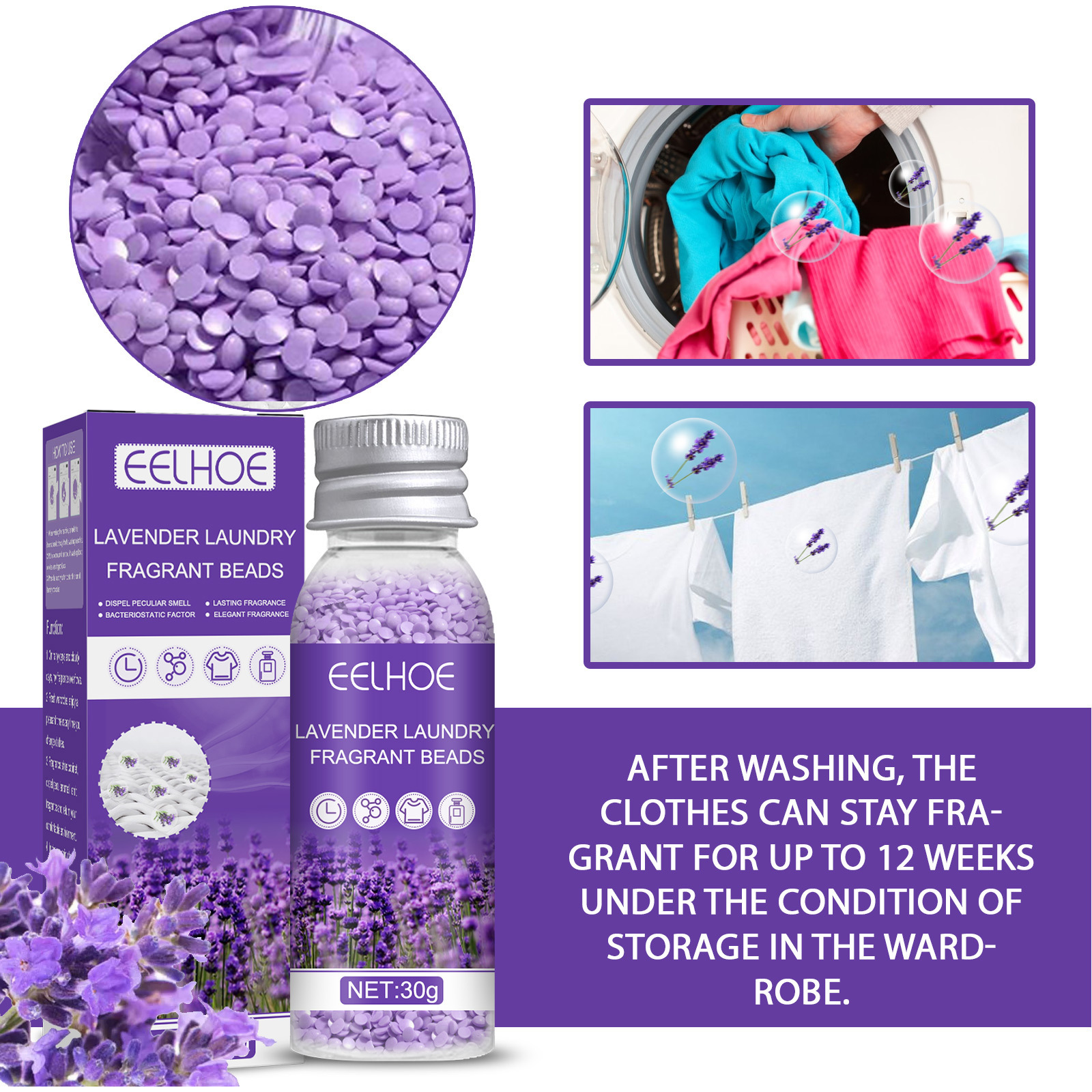 Lavender Laundry Aromatic Beads Clothes Lasting Fragrance Deodorant - Image 2