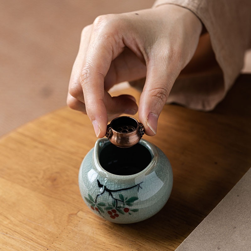 Creative Ice Crack Hand Painted Small Incense Burner Home Indoor Incense Ceremony Decoration - Image 2