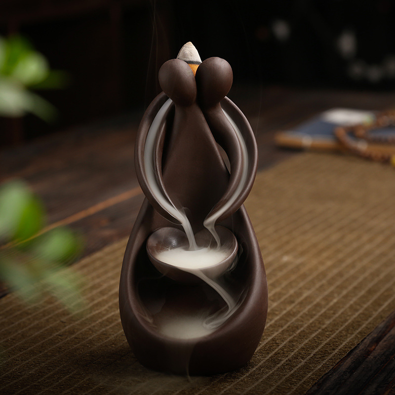 F Ceramic Waterfall Incense Burner Buddha Hand Censer Holder Indoor Smoke Backflow Incense Fountain Buddhist Altar Table Decor - Image 10