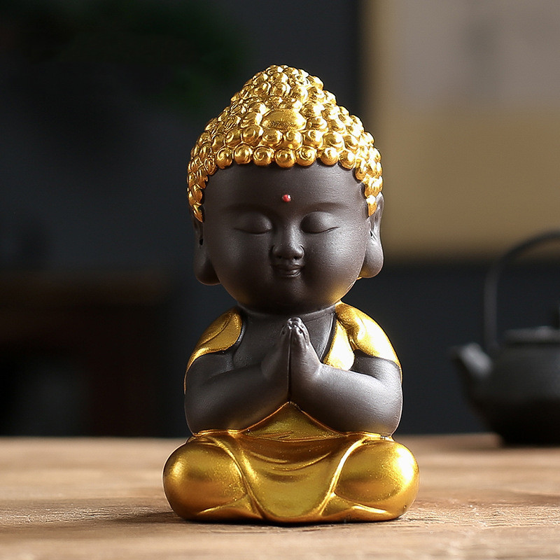 New Zisha Small Tathagata Buddha Statue Zen Car Ornament - Image 5