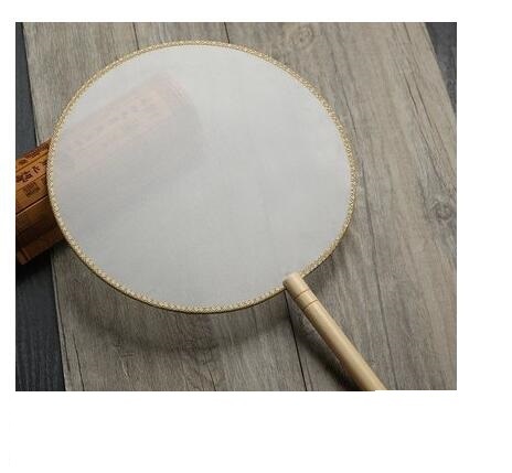 Meticulous hand painting blank round fan diy round silk - Image 5
