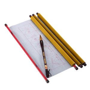 Yellow Flannel Extra Thick Band Scroll Water Writing Cloth Blank Cloth Copybook