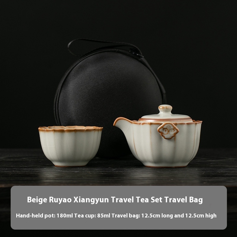 Ru Kiln Convenient Tea Cup Set One Pot One Cup Single Personal Tea Set - Image 2