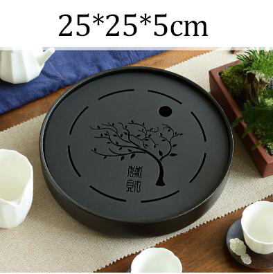 Ceramic round tea tray household dry tea tray - Image 2