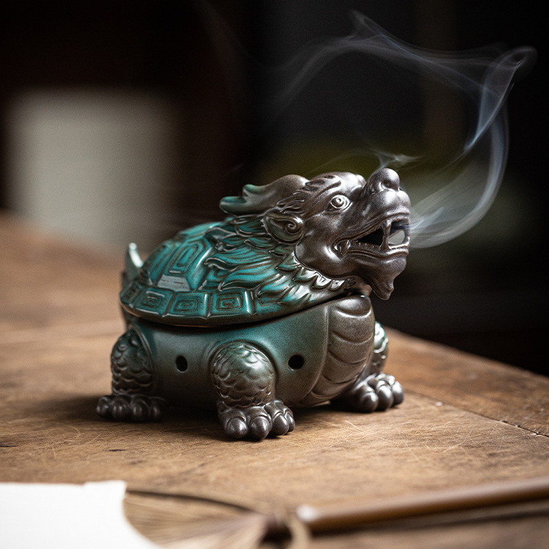 Dragon Turtle Ceramic Incense Coil Burner Tea Table Decoration Incense Ornaments - Image 4