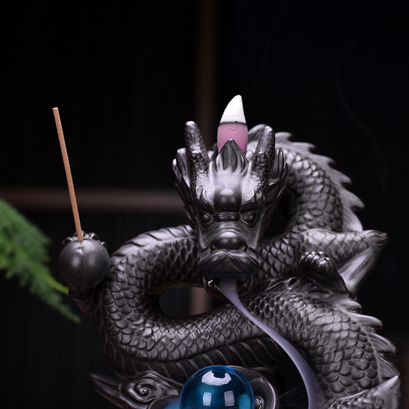 Zisha Dragon Backflow Incense Burner Tea Ceremony Zen Ornaments - Image 6