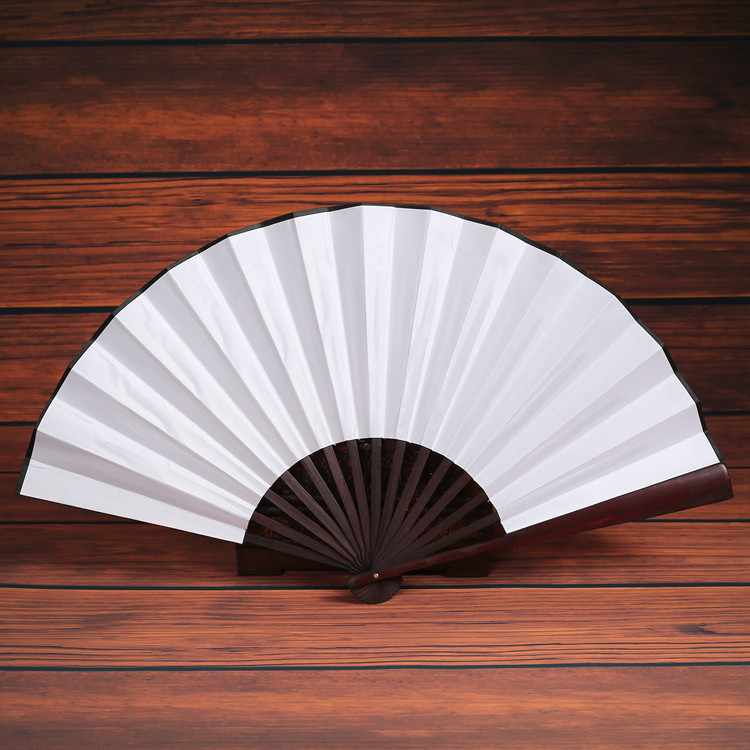 Chinese Style Calligraphy And Painting On Blank Cloth Folding Fan - Image 8