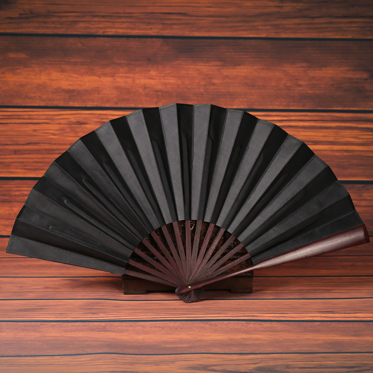 Chinese Style Calligraphy And Painting On Blank Cloth Folding Fan - Image 4