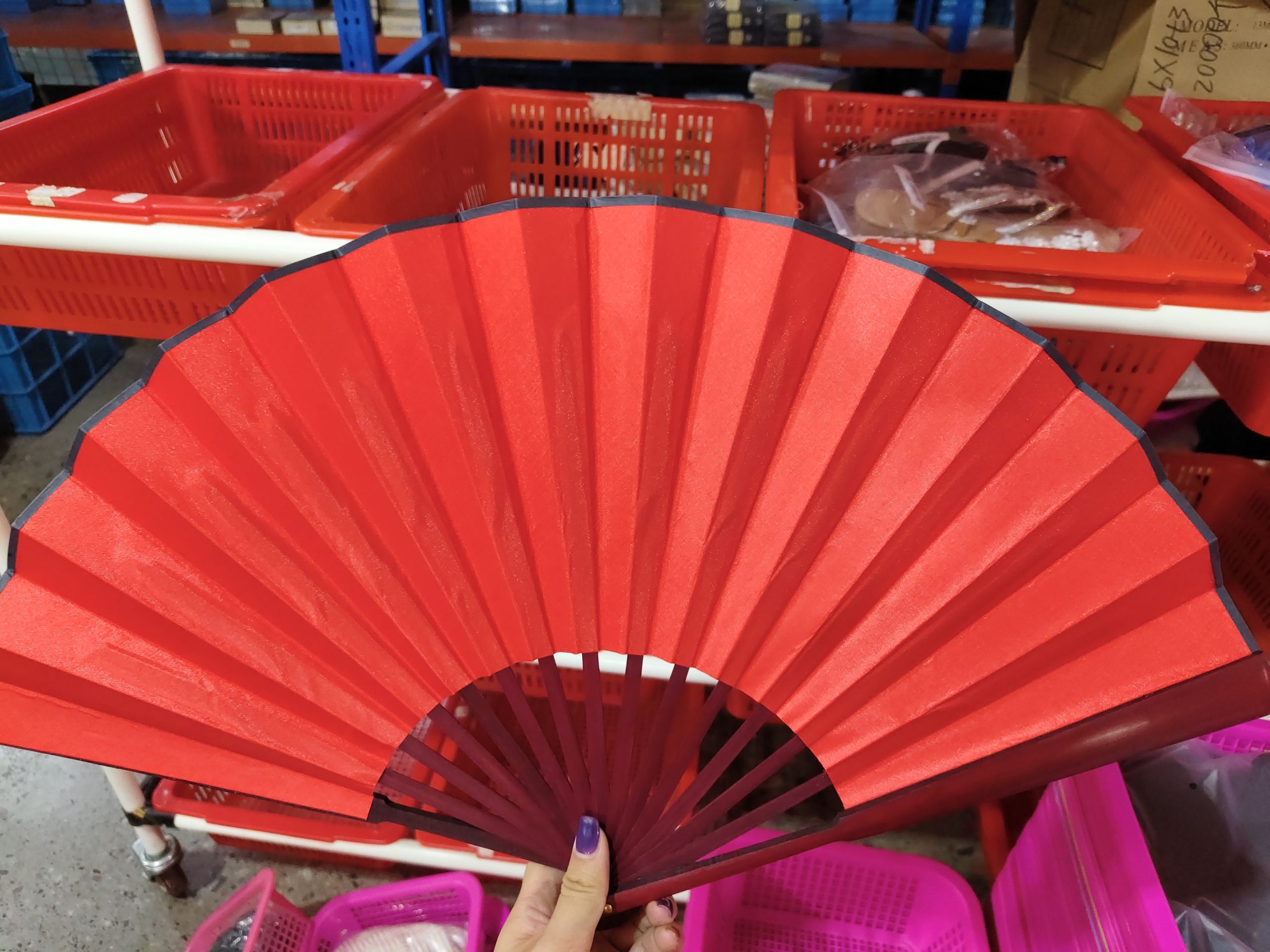 Chinese Style Calligraphy And Painting On Blank Cloth Folding Fan - Image 9