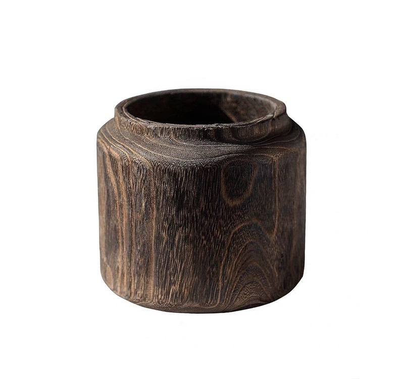 Chinese Style Retro Solid Wood Wood Zen Dried Flower Vase Home Decoration Ornaments - Image 8