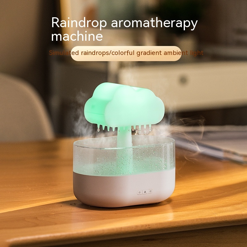 Rain Cloud Night Light Humidifier With Raining Water Drop Sound And 7 Color Led Light Essential Oil Diffuser Aromatherapy - Image 7