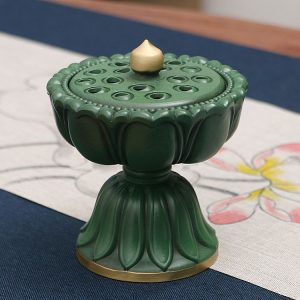 Zen Lotus Copper Incense Burner Pure Copper Citron Home Indoor Antique Lotus Lantern