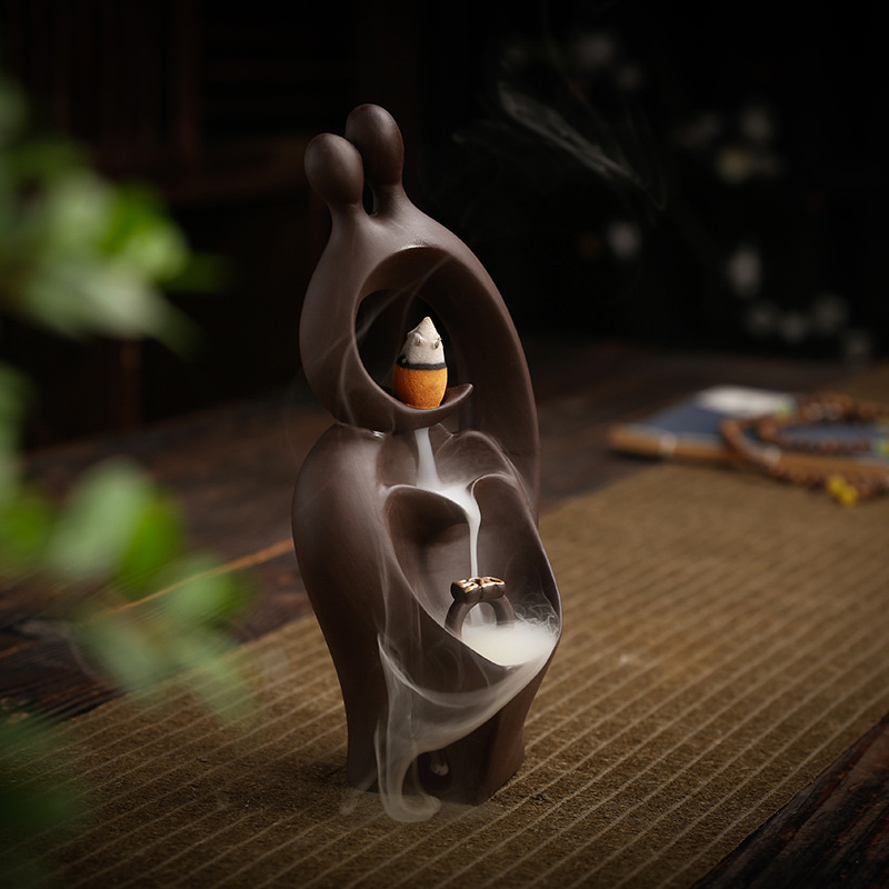 F Ceramic Waterfall Incense Burner Buddha Hand Censer Holder Indoor Smoke Backflow Incense Fountain Buddhist Altar Table Decor - Image 8