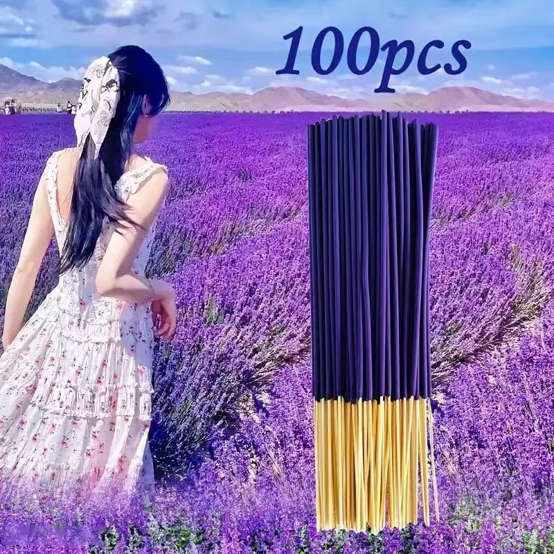 Creative Household Lavender Bamboo Stick Incense 22cm Aromatherapy Sticks - Image 3
