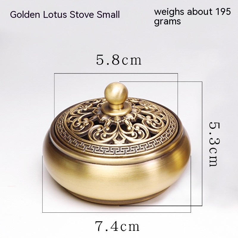 Three-legged Copper Incense Burner Pure Copper Antique Sandalwood Stove - Image 6