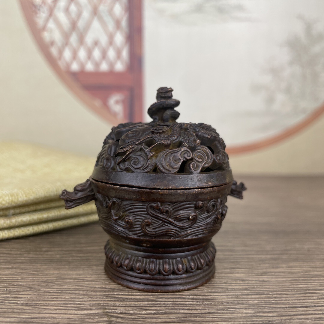Vintage Brass Incense Burner Desktop Ornament Sandalwood Censer - Image 8