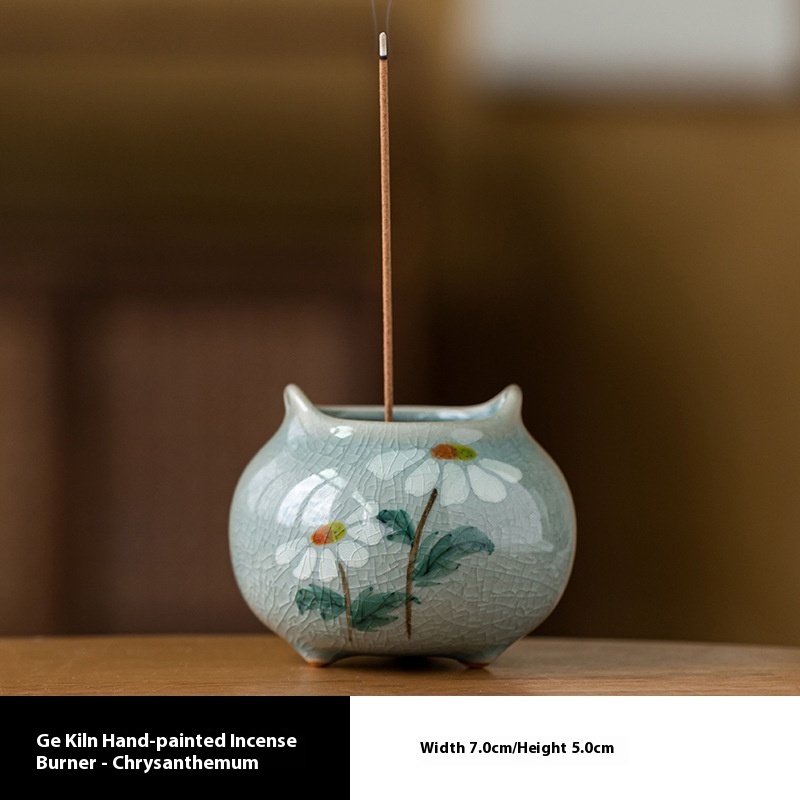 Creative Ice Crack Hand Painted Small Incense Burner Home Indoor Incense Ceremony Decoration - Image 4