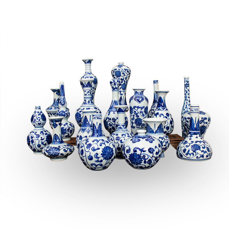 Jingdezhen Ceramic Small Vase Hydroponic Antique Shelf Ornament Hand-painted Blue And White Porcelain Bottle Souvenirs - Image 7