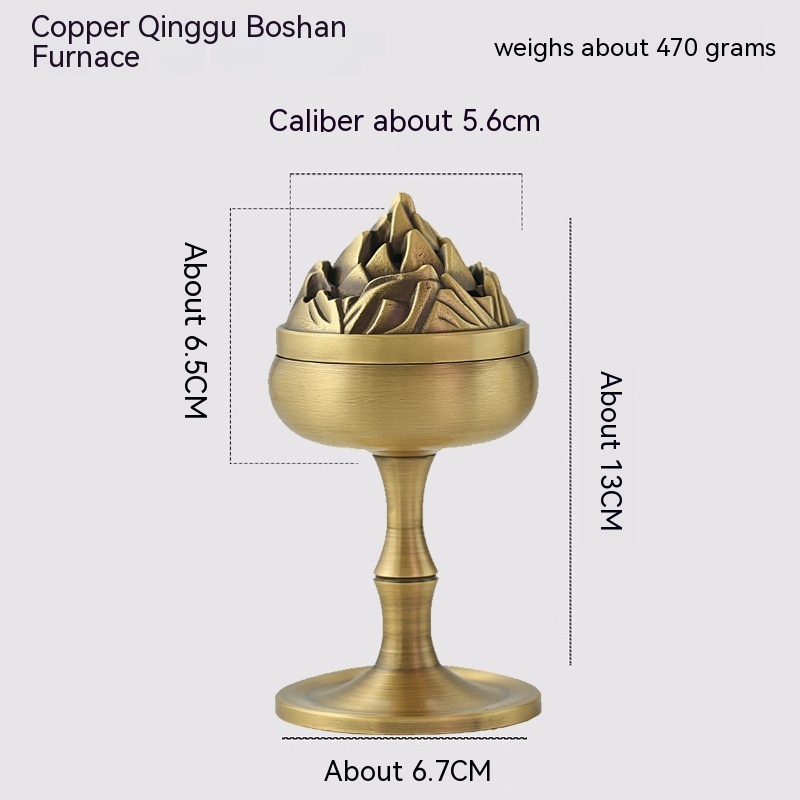 Three-legged Copper Incense Burner Pure Copper Antique Sandalwood Stove - Image 2
