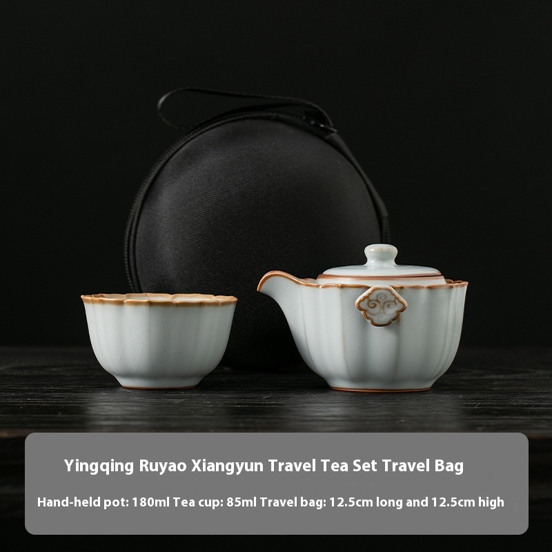 Ru Kiln Convenient Tea Cup Set One Pot One Cup Single Personal Tea Set - Image 4
